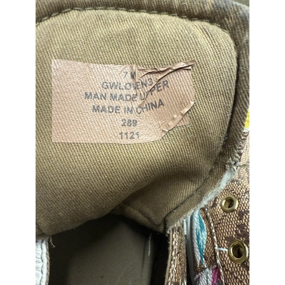 Guess Womens Loven Multicolor Floral Lace-Up Sneaker Shoes. Sz 7M. NO SHOELACES - Picture 13 of 14